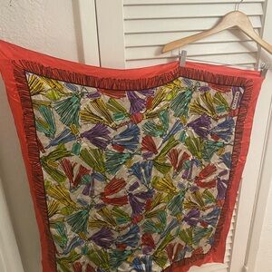Coach large printed silk scarf